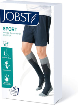 JOBST Media a la Rodilla Sport Negro - Gris Baja Compresión