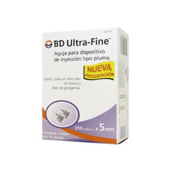 BD Aguja de Insulina Tipo Pluma Ultra-Fine Pluma De 31 G X 5 MM