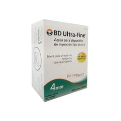 BD Aguja de Insulina Tipo Pluma Ultra-Fine Pluma De 32 G X 4 MM