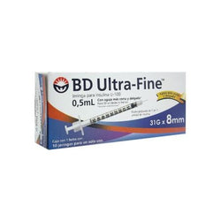 BD Jeringa de Insulina Ultra-Fine De 0.5 ML - 31 G X 8 MM