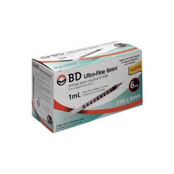 BD Jeringa de Insulina Ultra-Fine De 1 ML - 31 G X 6 MM