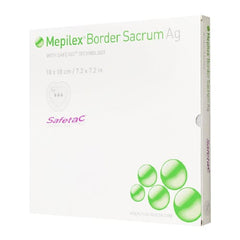 Mölnlycke Mepilex Border Sacrum AG Apósito Antimicrobial Multicapa con bordes adherentes todo en uno de 18 CM x 18 CM