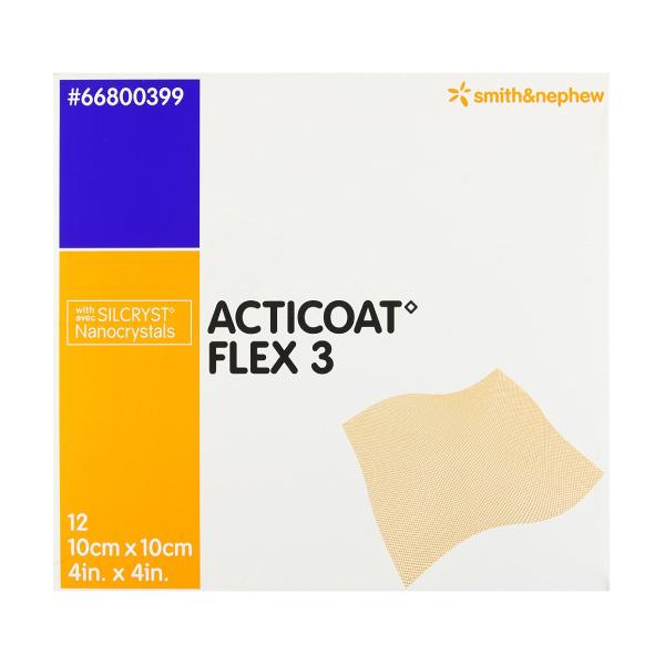 Smith & Nephew Acticoat Flex 3 Apósito Antimicrobiano con Plata Flexible de 10 CM X 10 CM