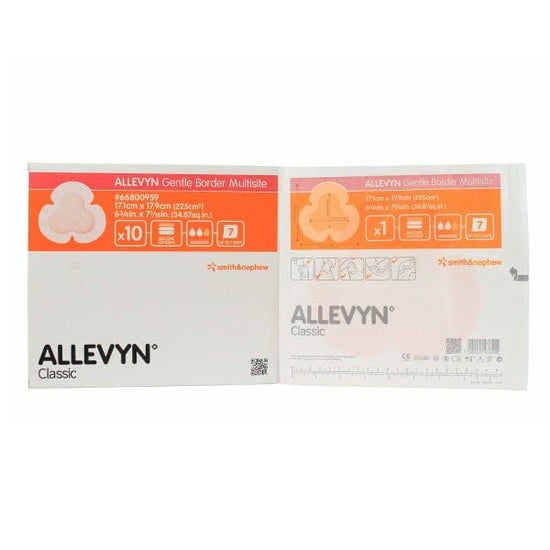 Smith & Nephew Allevyn Gentle Border Multisite Apósito de Espuma Hidrocelular con Bordes con Gel Adhesivo de 17.1 CM X 17.9 CM