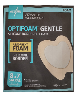 Medline Apósito Sacro Optifoam Gentle De 20.32 CM x 17.78 CM